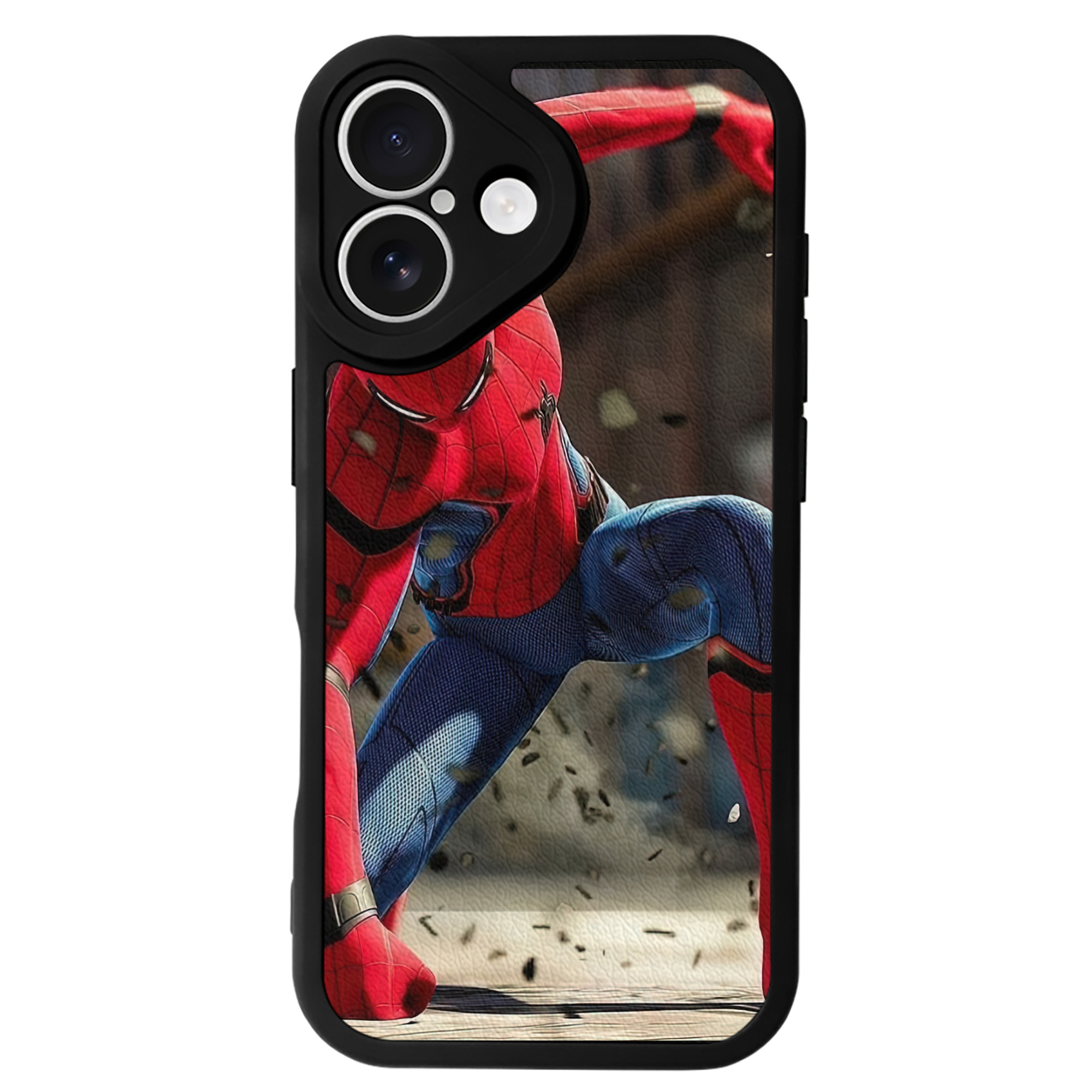 Spider Man スパイダーマン 【iPhone 16シリーズ対応】シリコンスマホケース（レザー調） 材質：シリコン